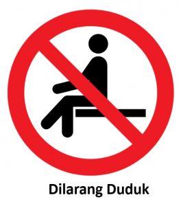 rambu dilarang duduk