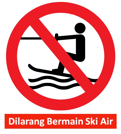 rambu dilarang bermain ski air