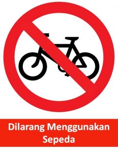 rambu dilarang menggunakan sepeda